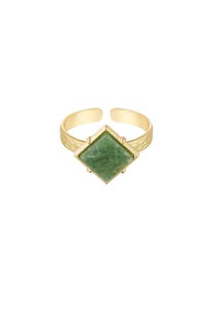 Ring diamond stone - Gold color/green h5 