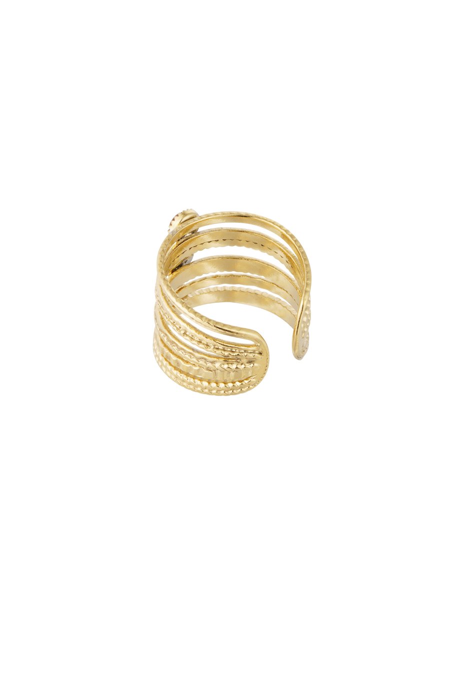 Ring three-layer stone - Gold color/green h5Picture5