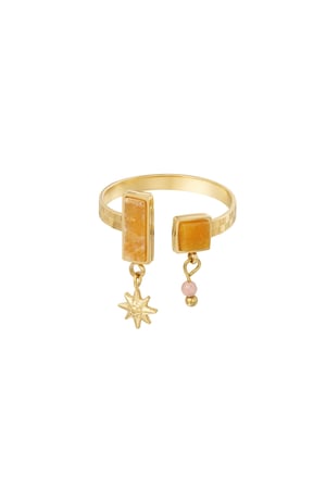 Ring open with stones - Gold color/orange h5 