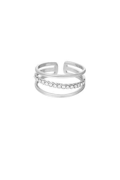 Ring dreilagig mit einer Reihe von Steinen  h5 