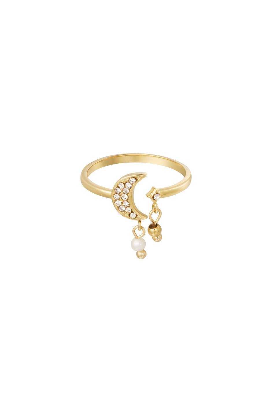 Ring cut out with moon - Gold color 