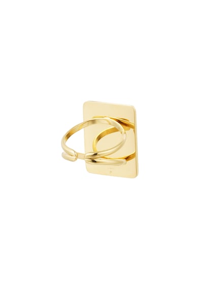 Ring square stone - Gold color/beige h5 Picture4