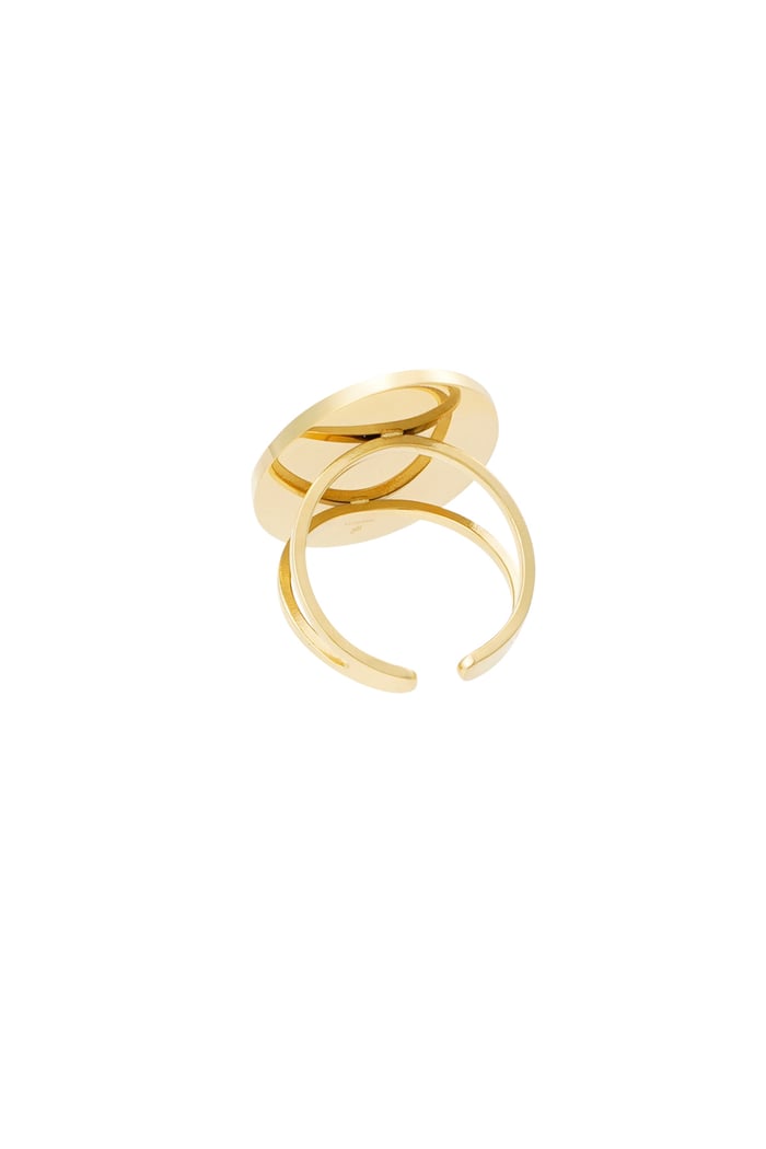 Ring large stone - Gold color/white Picture4