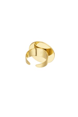 Ring round stone - Gold color/dark green h5 Picture4