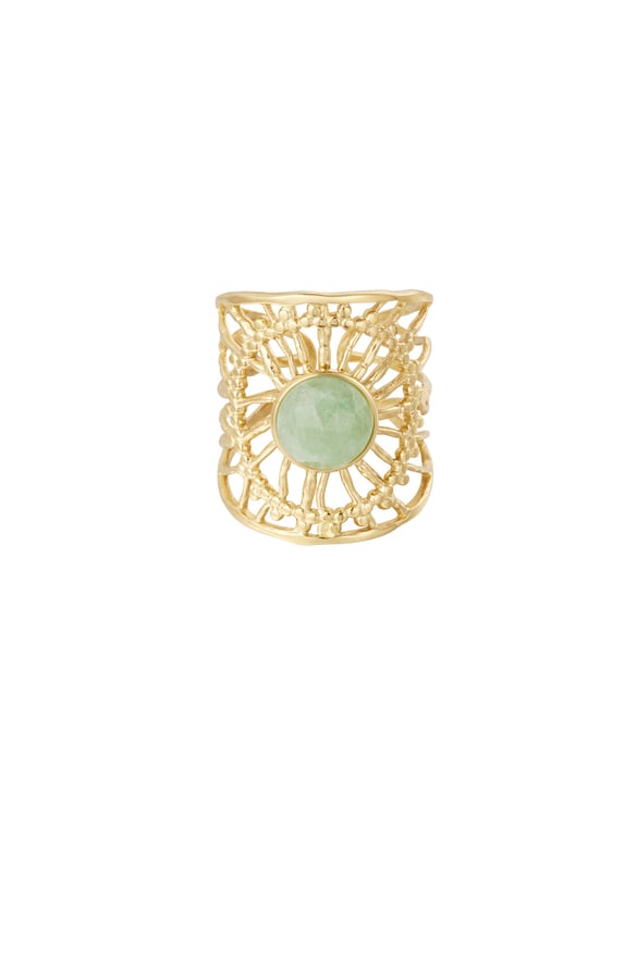 Ring stone in the web - green 2