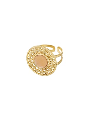 Baroque ring with stone - orange h5 