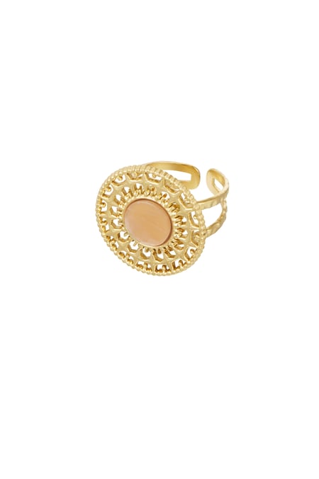 Baroque ring with stone - orange