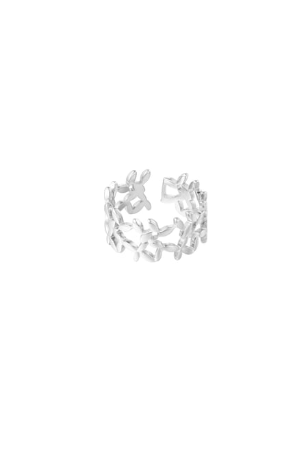 Ring cute flowers - Silver Color color 2