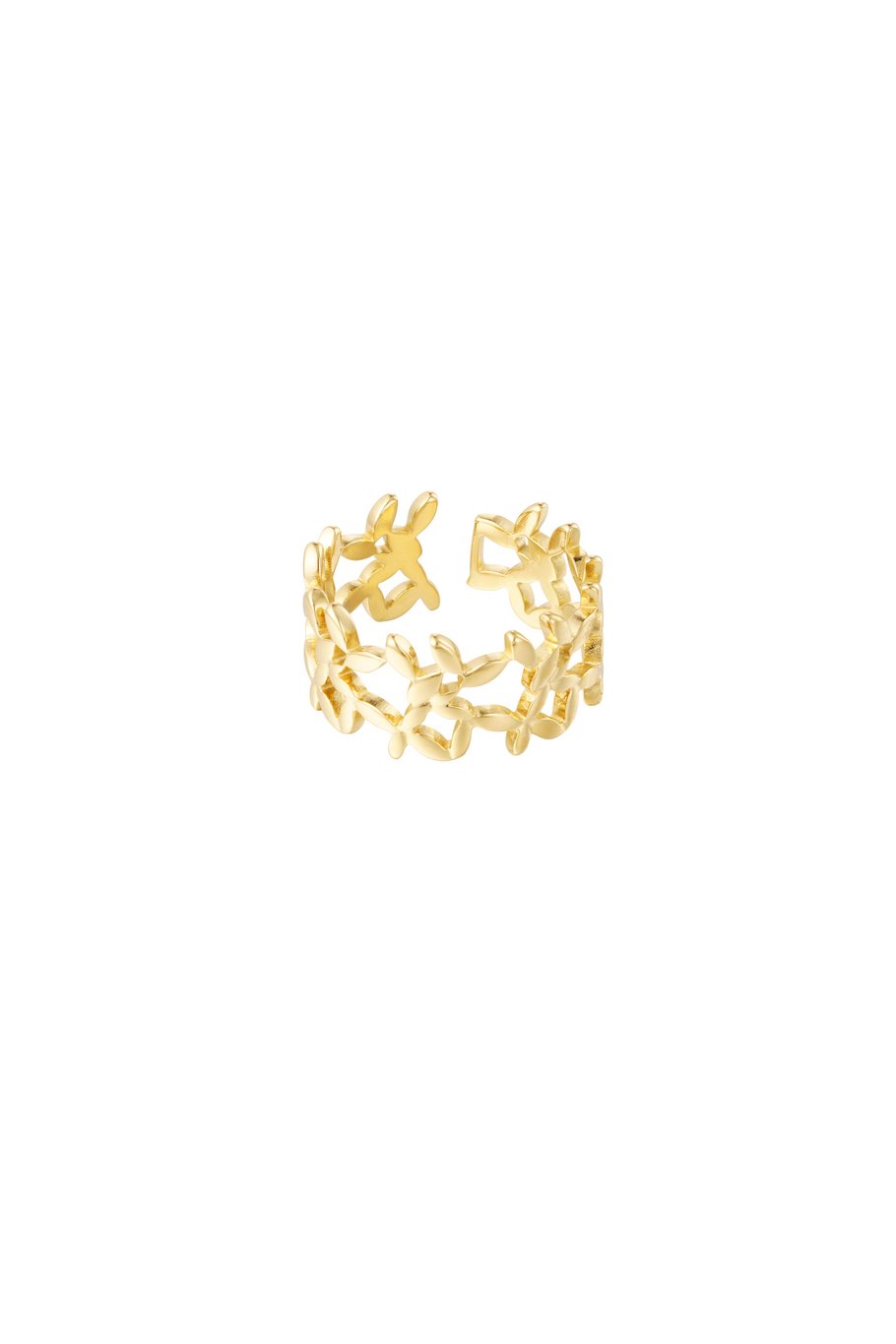 Ring cute flowers - Silver Color color 