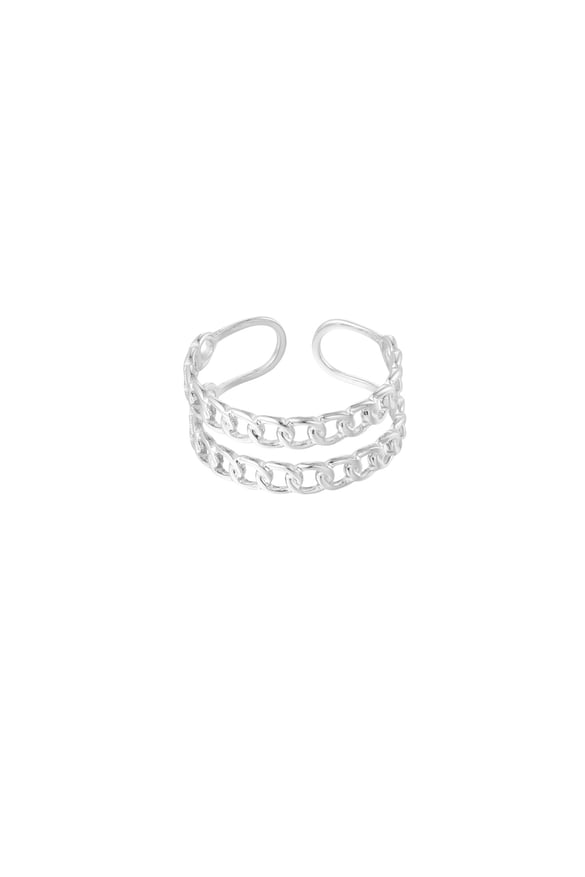 Ring double links - Silver Color color 2