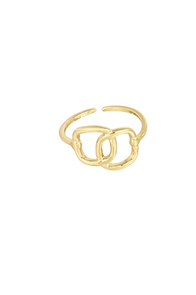 Ring connected squares - Silver Color color h5 