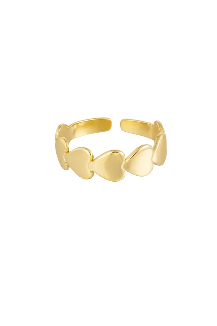 Ring hearts - Gold color 