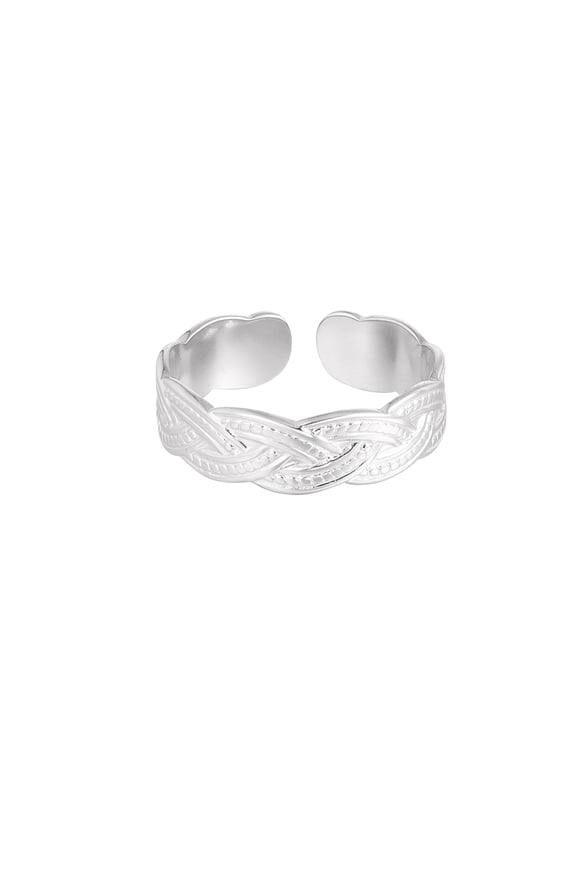 Ring braided print - Silver Color color