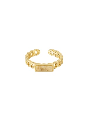 Ring links thin stone - Gold color/beige h5 