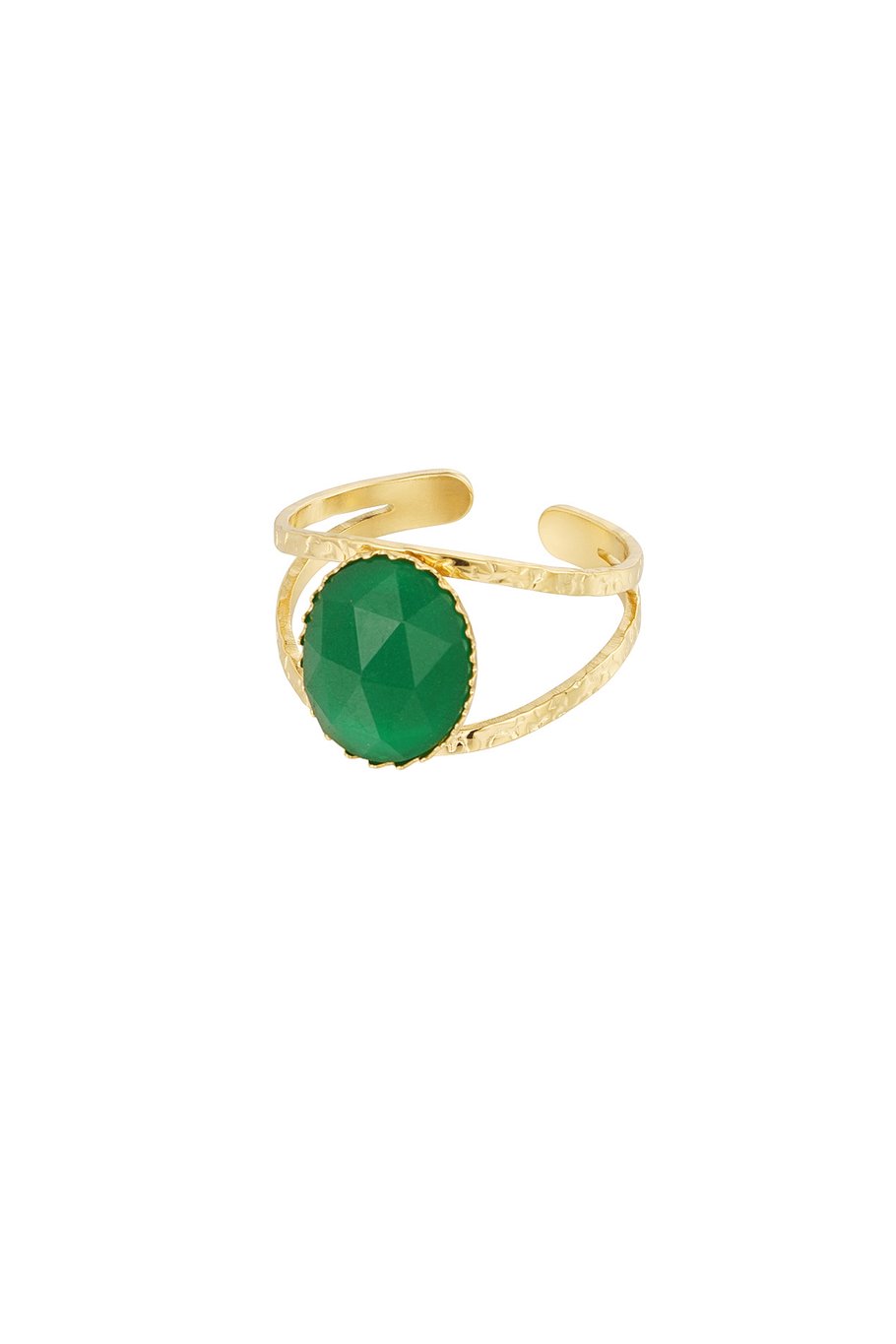 robust open ring with stone