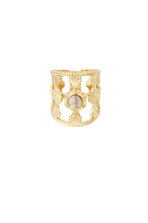 Graceful ring with stone - Gold color h5 