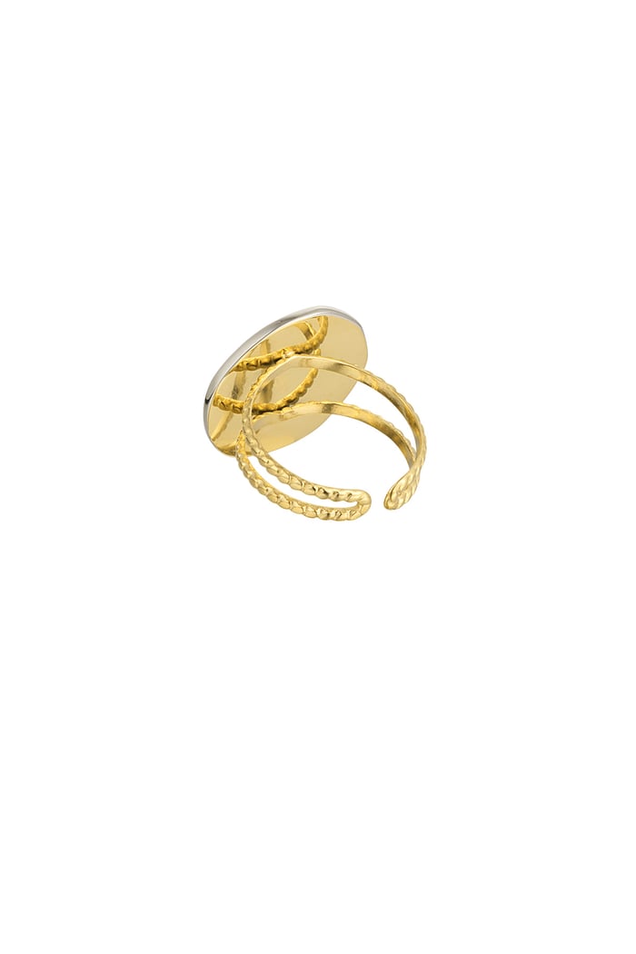 Ring round with stars - Gold color/silver Picture4