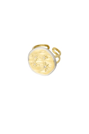 Ring round with stars - Gold color/silver h5 