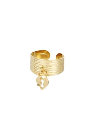 Ring lock and key - Gold color h5 