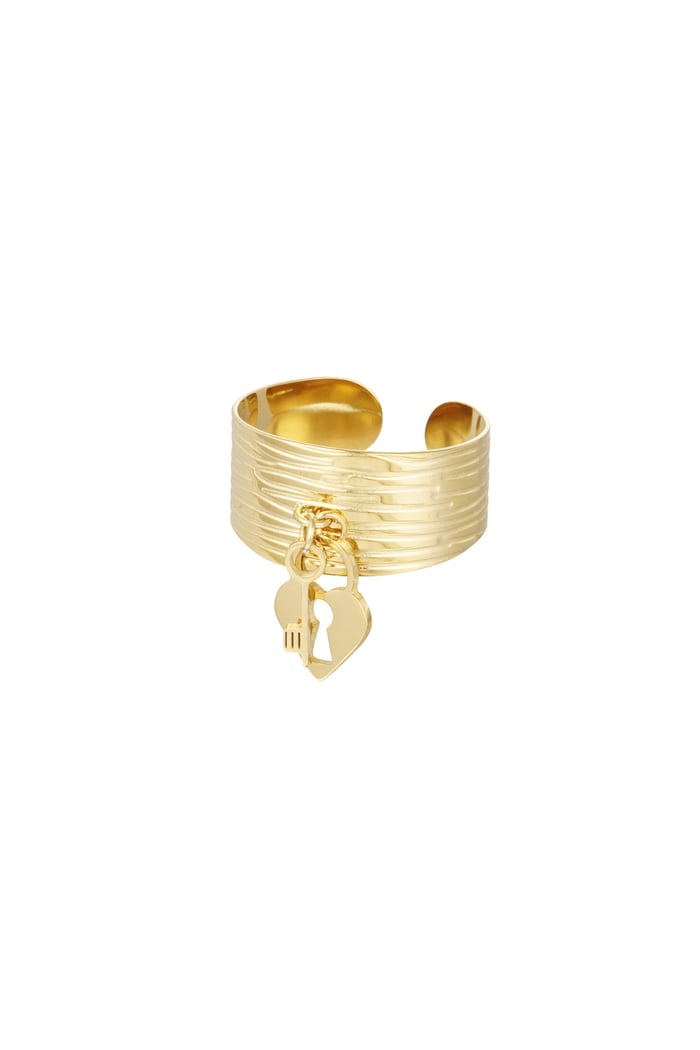 Ring lock and key - Gold color 