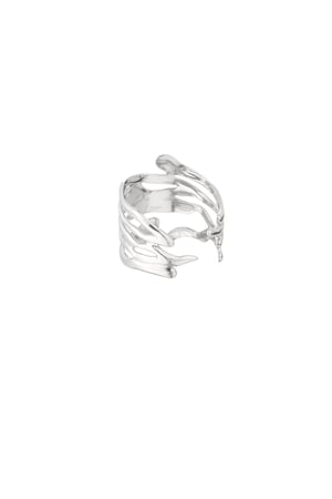 Ring aesthetic leaves - Silver Color color h5 Picture3