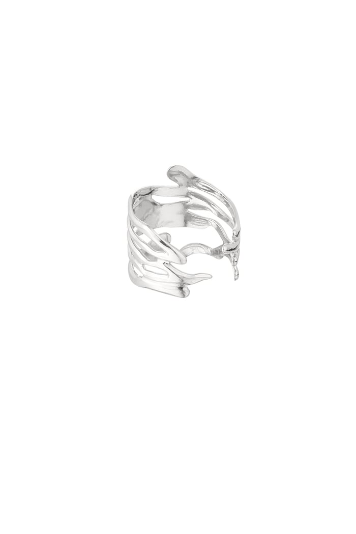 Ring aesthetic leaves - Silver Color color Picture3