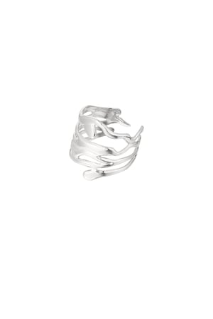 Ring aesthetic leaves - Silver Color color h5 