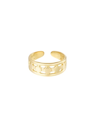 Ring lijnen met dots - Goud kleur h5 