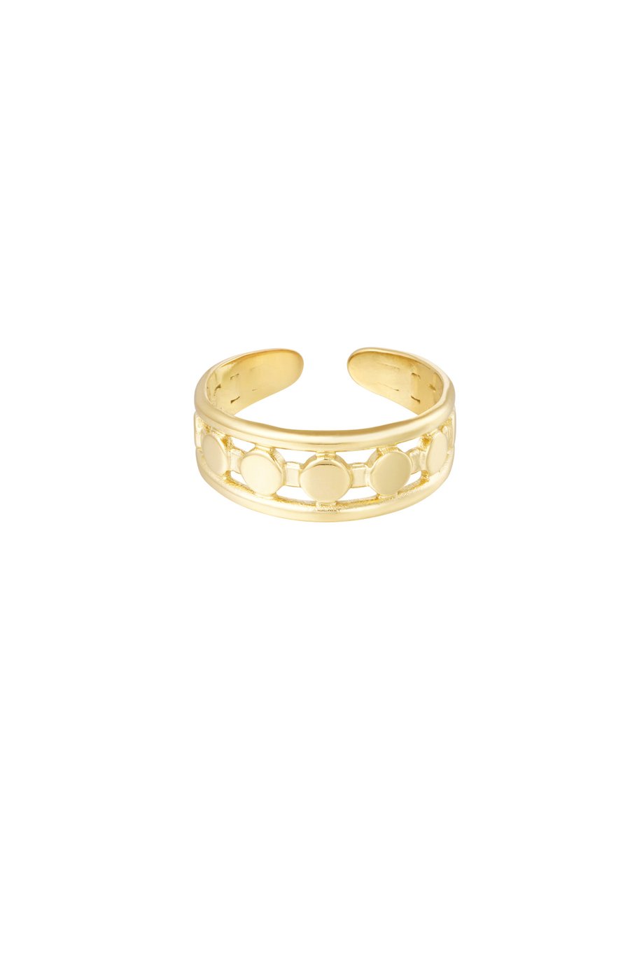 Ring lijnen met dots - Goud kleur 