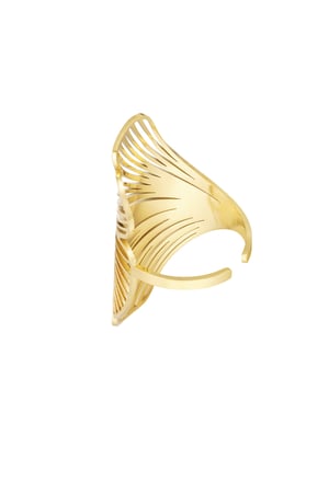 Ring Statement-Blume – Goldfarbe - Goldfarbefarbe h5 Bild3