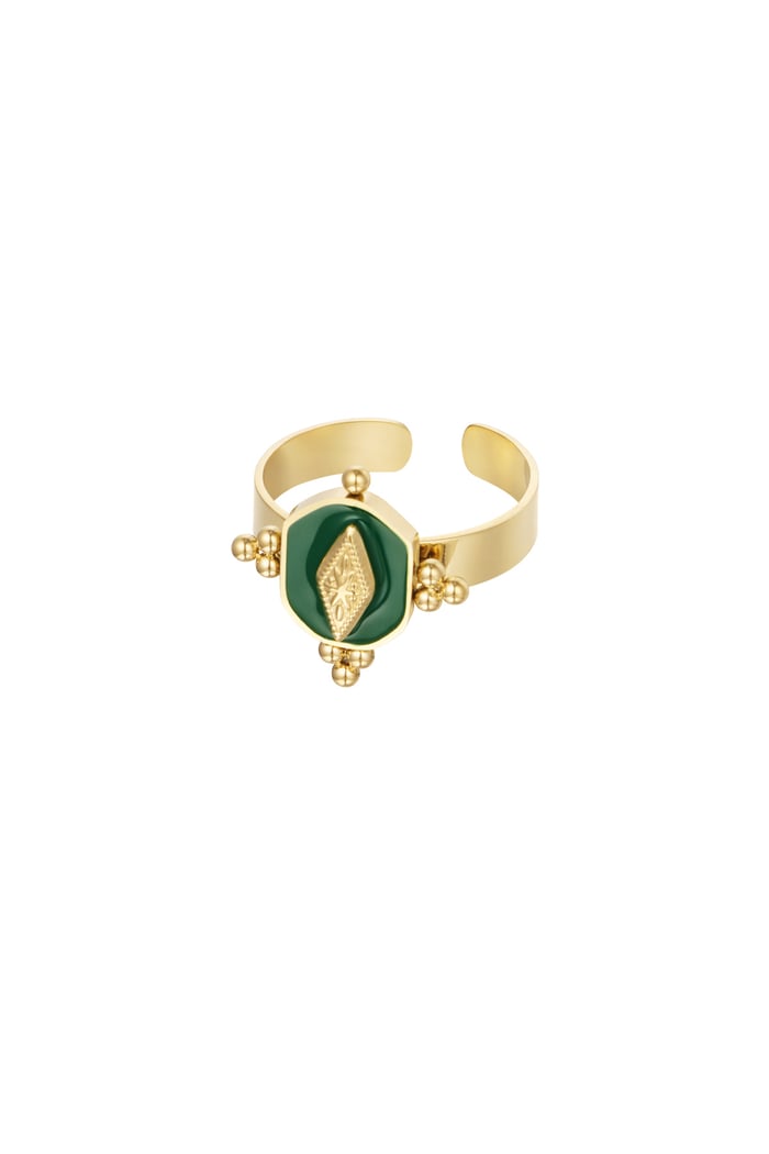 Ring vintage look colored - Gold color/green 