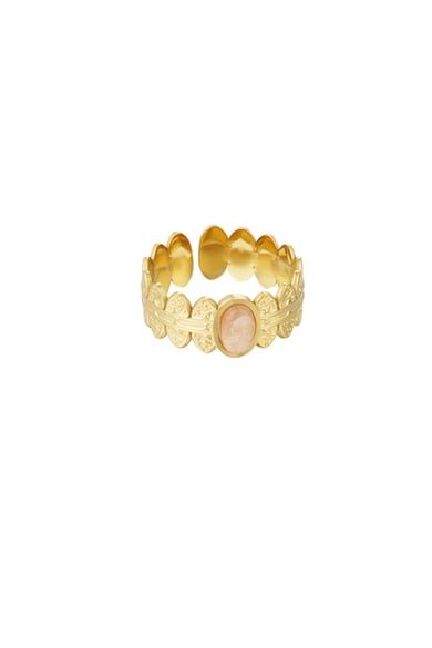 Ringblätter mit Stein - Goldfarbe/Beige h5 