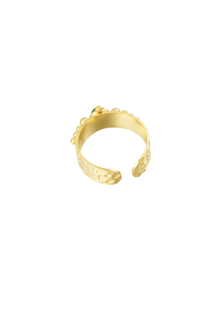 Ringstein mit Verzierung - Goldfarbe/Grün h5Bild5