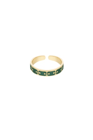 Ring colorful print - Gold color/green h5 