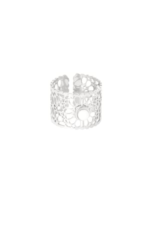 Ring mandela flower - Silver Color color h5 