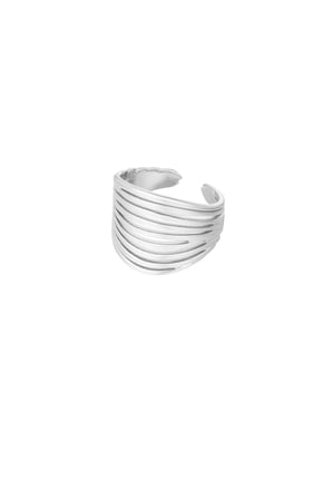 Ring cut out lines - Silver Color color h5 