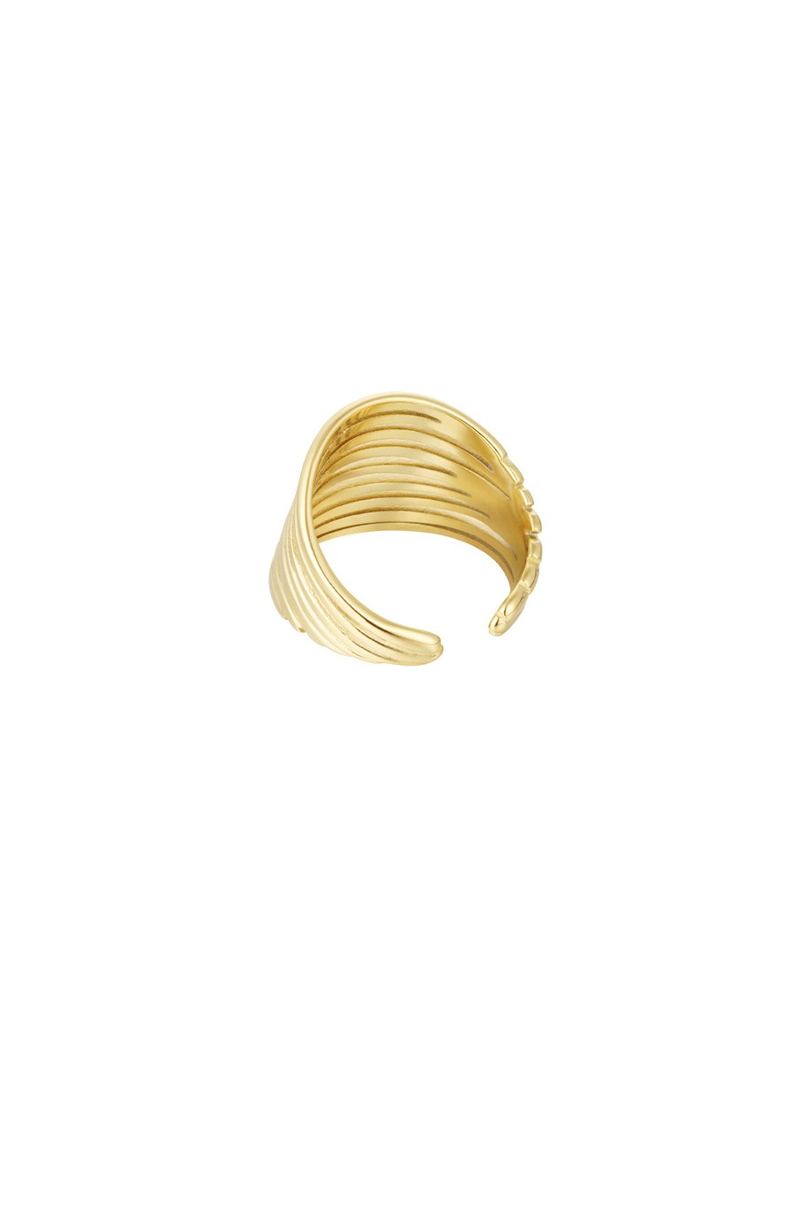 Ring ausgeschnittene Linien – Goldfarbe - Goldfarbefarbe h5Bild3