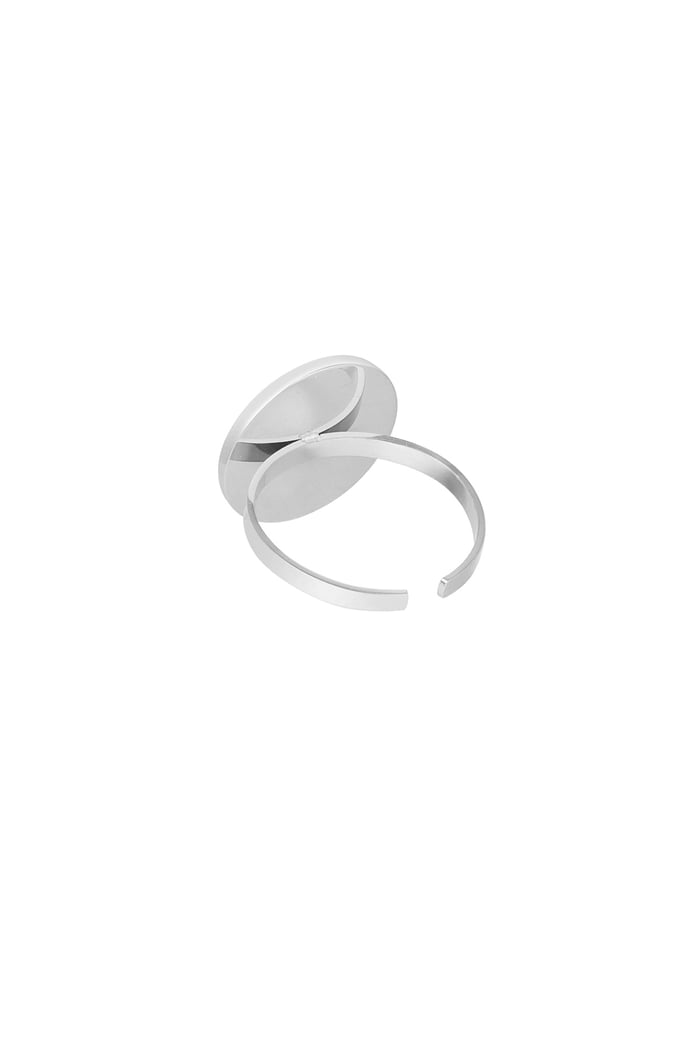 Ring round with stones - Silver Color color Picture5