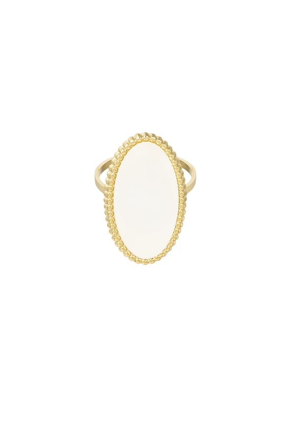 Ring vintage rand - Goud kleur/wit