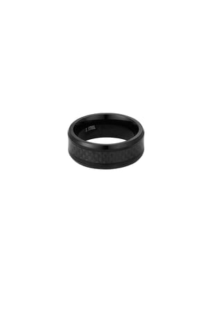 Anello da uomo a zigzag - nero h5 