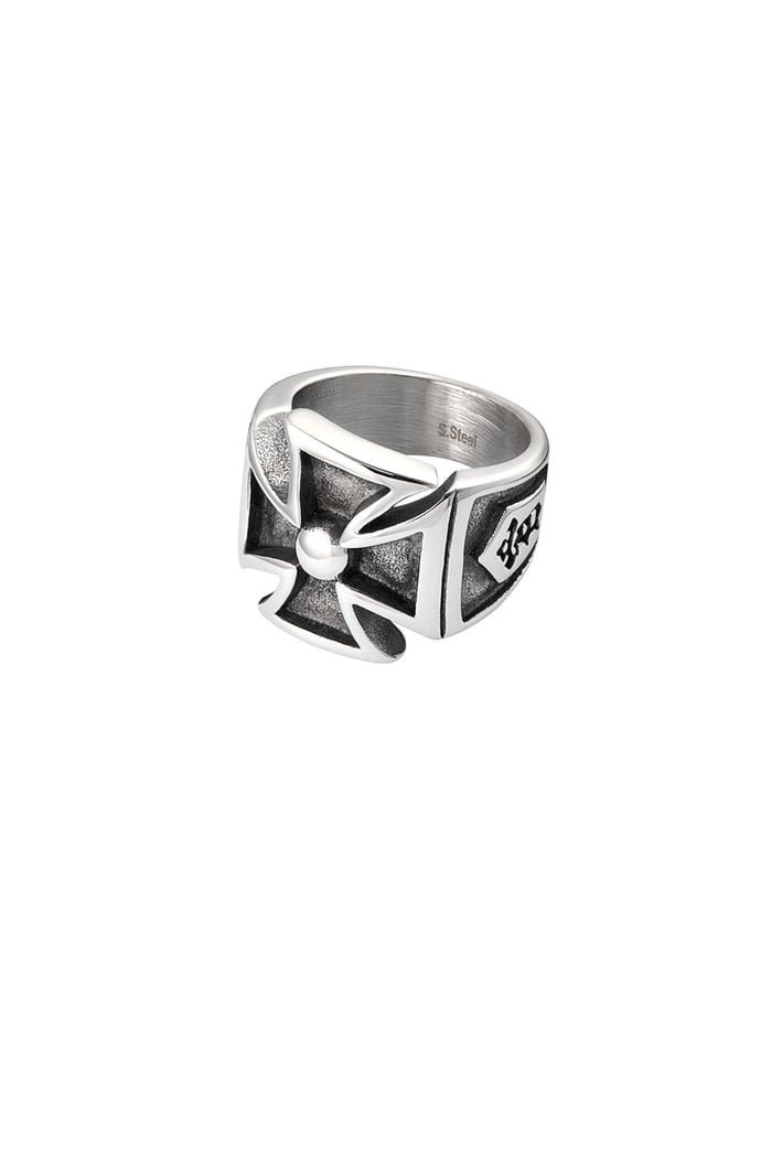 Men's ring cross - Silver Color color 