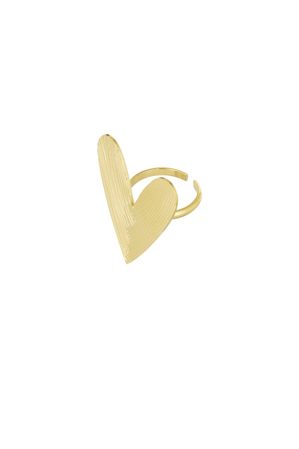 anello bel cuore grande - colore oro 2