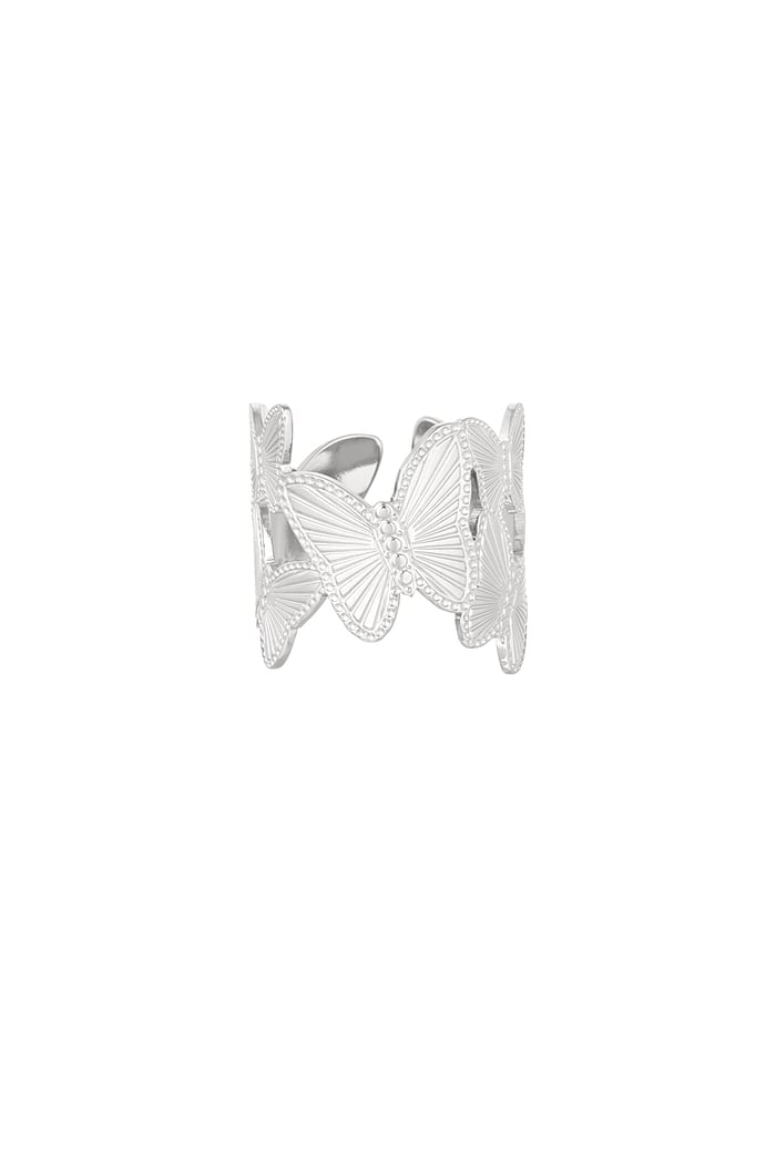 Ring butterflies large - Silver Color color 