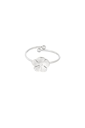 Ring with cute flower - Silver Color color h5 