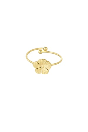 Ring with cute flower - Gold color h5 