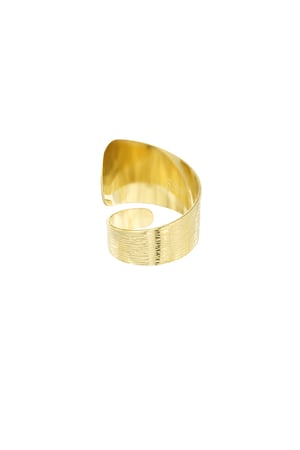 Twisted ring with structure - Gold color h5 Picture3