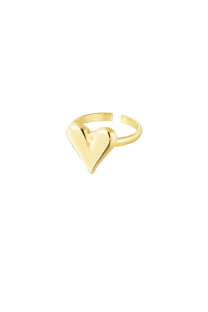 Classy heart ring - Gold color h5 