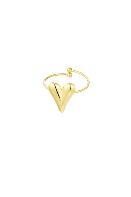 Anillo de corazón estético - Color dorado