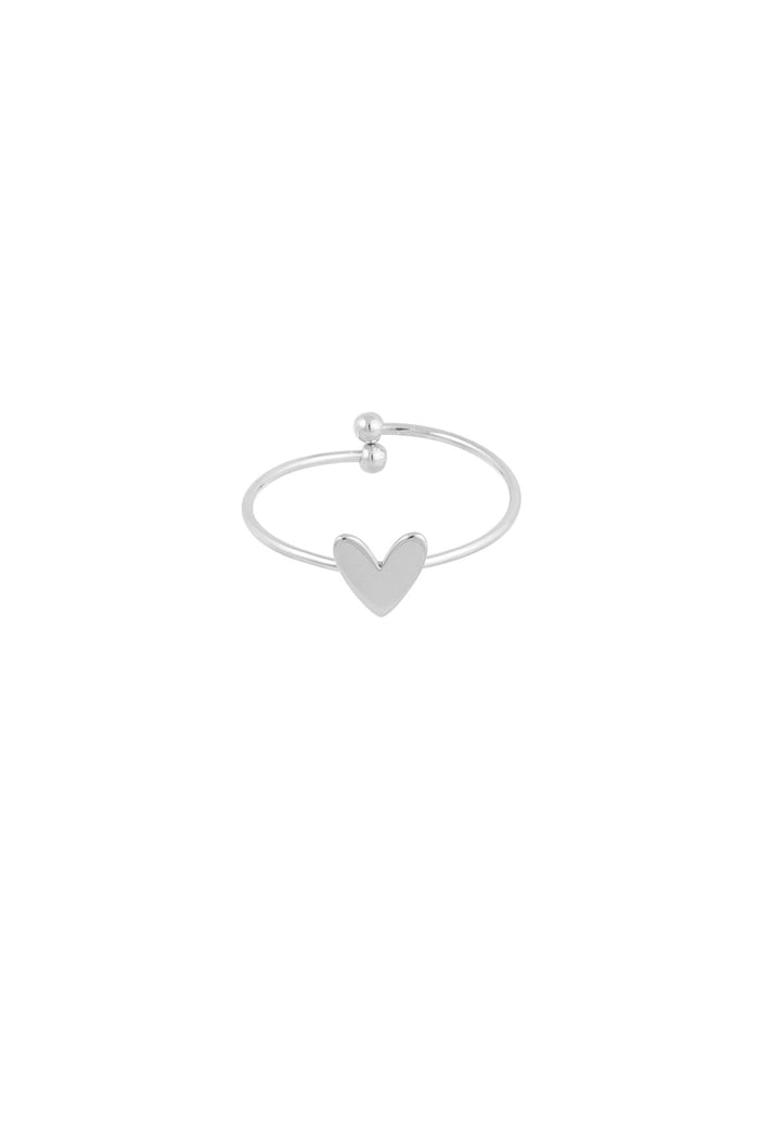 Simple love ring - Silver Color color 