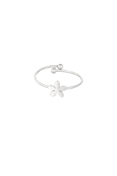 Einfarbiger Basic-Ring mit Blume h5 